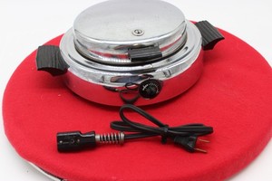 Vintage Large Chrome Sunbeam Model DE-46010 Waffle Maker
