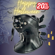 Genuine Leather Gothic Neck Corset Collar Steampunk BDSM Fetish Bondage Gear