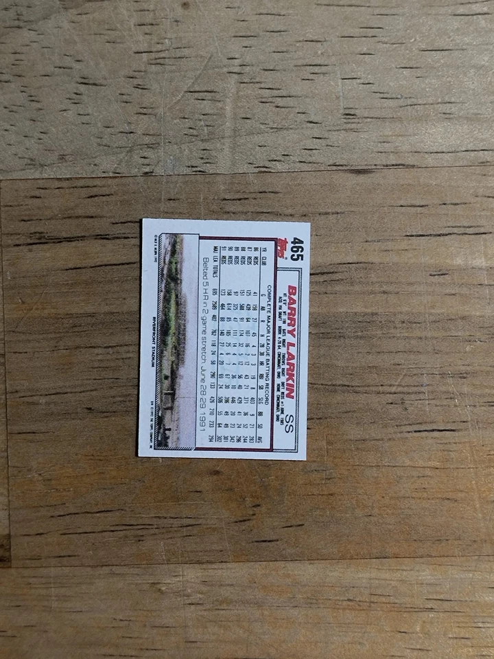 1992 Topps Micro #465 Barry Larkin - Image 2 of 2