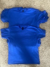 12 Gildan 100 Cotton New T-shirts Royal Blue Youth Size XL Lot of 12