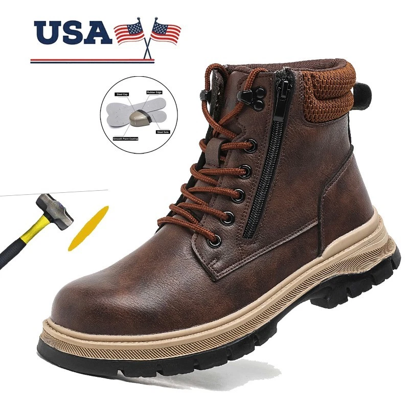 Mens Work Boots Steel Toe boots Safety Shoes Waterproof Indestructible Sneakers