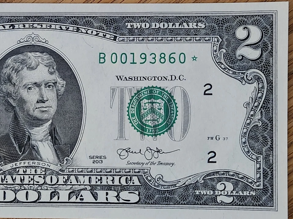 2013 $2 NEW YORK District UNC/GEM STAR NOTE B00193860* LOW SERIAL NUMBER - Image 4 of 4