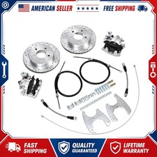 1012 Bolt Rear Axle Disc Brake Conversion Kit 5 Lug 5x5 Cross Drilled Rotor Kit