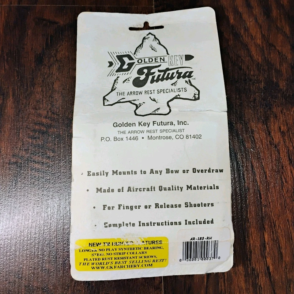 NEW Golden Key Futura TM Hunter Arrow Rest AR-183 RH - Image 3 of 3