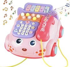 Baby Phone Toy Cartoon Toddler Phone Game Play with Call Piano Music and Light