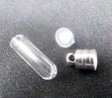 Frasco de vidrio transparente 1 pulgada botella encanto cremación cenizas colgante piel mascota instrucciones T