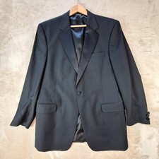 Jos A Bank Suit Jacket Mens 43 Long Black Wool Tuxedo Single Vent 1 Btn