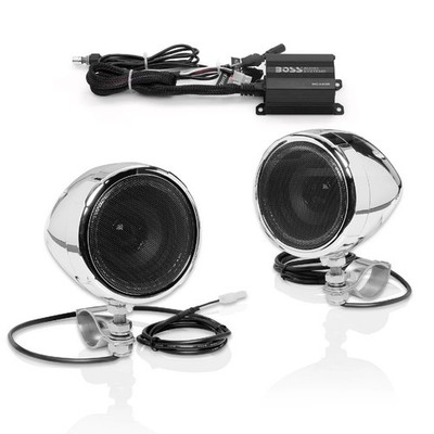 1 BOSS AUDIO SYSTEMS MC420B Kit Für Motorrad Mit 2 Lautsprechern Und Verstärker