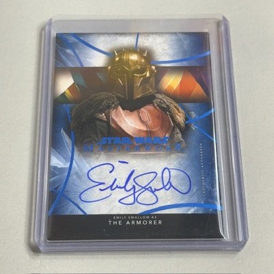 The Mandalorian Armorer BLUE Auto /99 Star Wars 2024 Topps Masterwork Swallow sp
