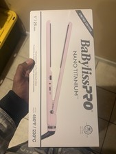 BaBylissPRO Nano Titanium 1in Ultra-Thin Titanium Flat Iron Pink 450 F