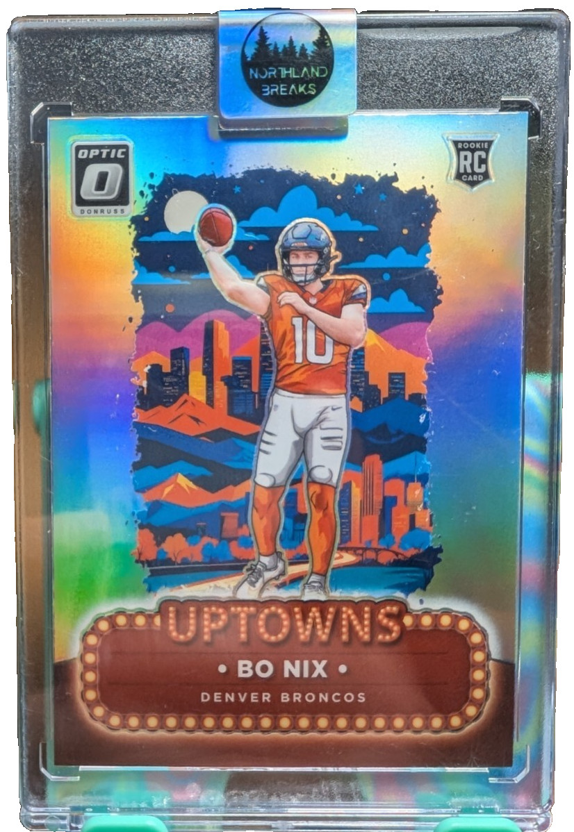 Bo Nix RC CASE HIT - UPTOWNS 2024 Panini Donruss Optic