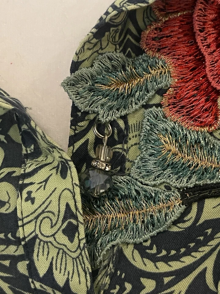 Blusa Aratta Silent Journey tamanho G bordada fluida boho túnica artística - Imagem 4 de 4