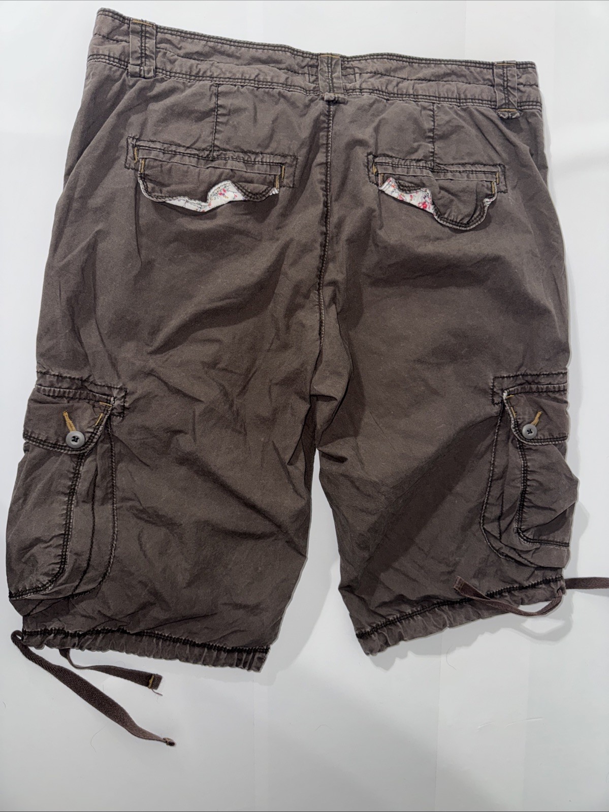 Ralph Lauren Polo Jeans Shorts Womens 10 Brown Cargo 100% Cotton Low Rise 32x13 thumbnail 3
