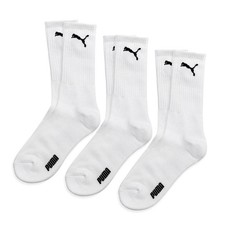 PUMA Cojín Calcetines Crew 3 Pares Deportes Entrenamiento Fútbol Calcetines Blancos Nuevos con Etiquetas PUYS11620
