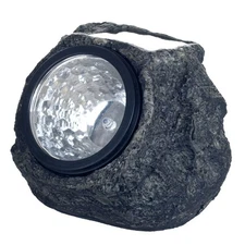 Set of 4 LED Solar Landscaping Lights that Look Like Rocks