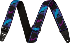 Genuine Fender Neon Monogrammed Adjustable Guitar Strap, BLUE/PURPLE