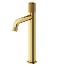  NEW VIGO Apollo Button Operated Bathroom Vessel Faucet in Matte Brushed Gold