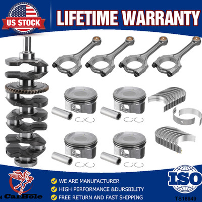 Crankshaft & Piston w/ Ring & Rod & Bearing Kit For Toyota Camry SciontC xB 2.4L