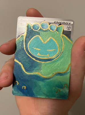 #ad MOSSLAX AR Hand Drawn Sketch Energy Card 1 1 Original Art By CLAY $35.00