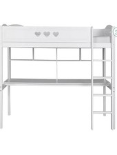 White High‑Rise Bed With Desk & Shelving – Fully Dismantled