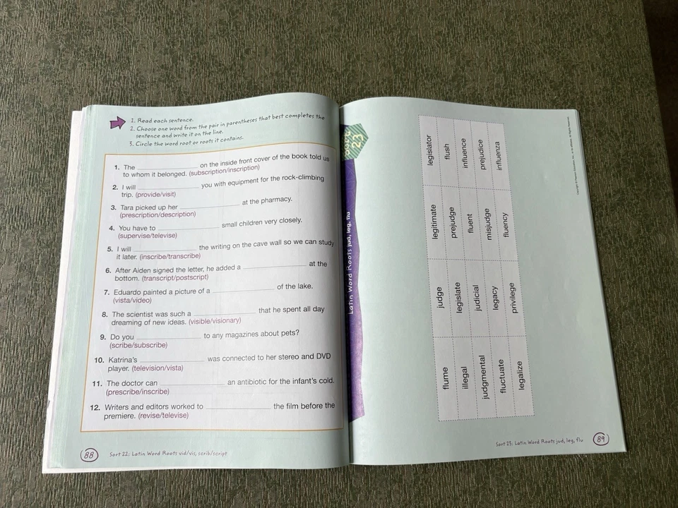 Words Their Way Word Study in Action DERIVATIONAL RELATIONS Workbook Education - Image 4 of 4