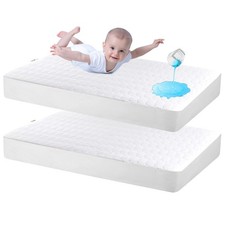 Cotton Crib Mattress Protector, Waterproof Toddler Baby Mattress Pad Cover fo...