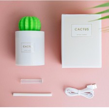 280ML Air Humidifier Soft LED Light Cactus Ultrasonic Aroma Essential Oil Diffus