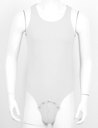 Men Bodysuit Button Jumpsuit Pajamas Leotard Romper Press Jockstraps Sleeveless - Picture 30 of 57