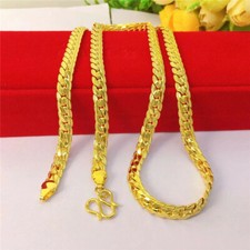 Men's Chain 22K 23K 24K THAI BAHT GOLD GP Necklace 26 Inch 42 Grams Jewelry