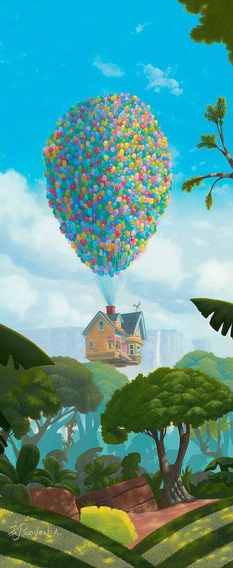 UP Pixar Walt Disney Fine Art Michael Provenza Signed Lt Ed 195 Ellie's Dream