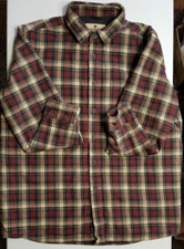 Woolrich 6635 Merlot Ombre Heavy Lined Plaid Work Chore Shirt Jacket Men's Large