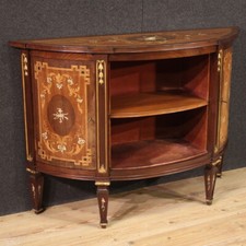 Half moon sideboard antique style Louis XVI furniture inlaid wood 20th century