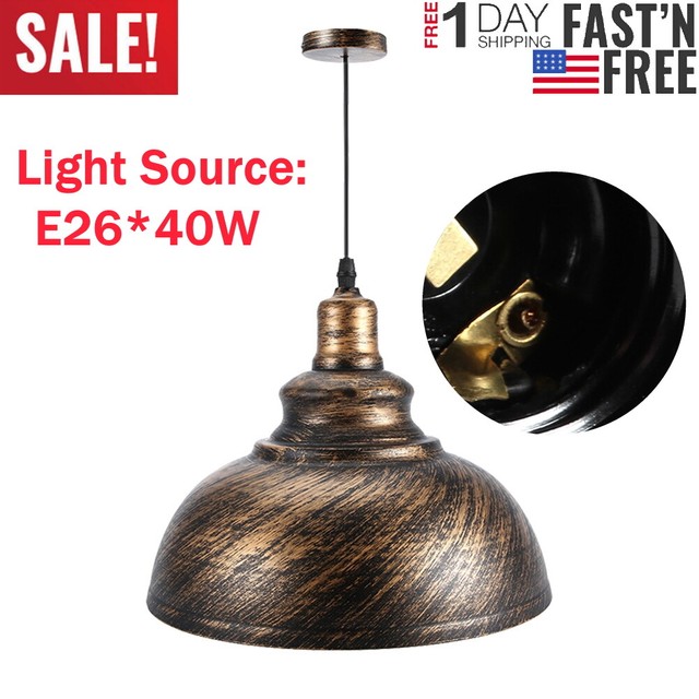 Vintage Lamp Loft Iron Industrial Rustic Ceiling Light Pendant
