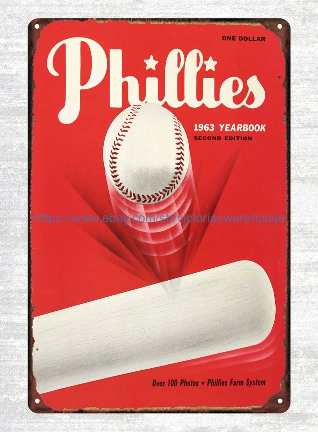 1963 Team Yearbooks baseball tin sign rusty metal signs eBay
