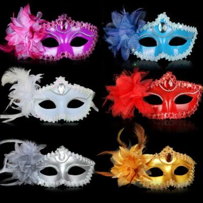 Masquerade Mask Venetian Costume Dance Party Fancy Dress Women Men Carnival UK
