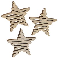 Streudeko Holz Sterne Weihnachten Natur Ø4Cm 72 St Tischdeko Bastelideen, 72