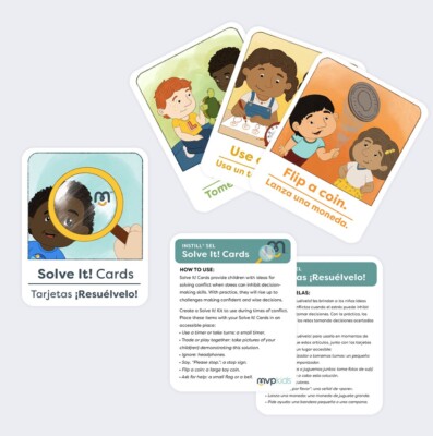 MVPKids Instill  SEL Solve It! Bilingual 8 Cards Toddlers Learning Communication