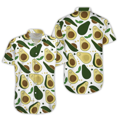 Avocado Tropical Leaf Hawaiian Shirt Beach Shirt Gift for Men and Women Summer T