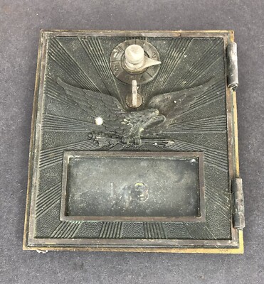 Antique U.S. Post Office Mail Box Door #146 Flying Eagle Combo Dial Needs repair