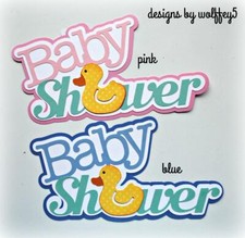CRAFTECAFE BABY SHOWER TITLE Premade paper piecing scrapbook die cut piece album