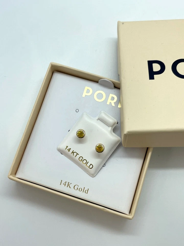 14K Gold 5MM August Birthstone Round Stud Earrings For Women- Peridot - Image 3 of 4