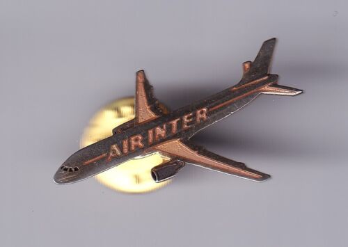 RARE PINS PIN'S .. AVION PLANE AIRLINES COMPAGNIE AIR INTER BOEING OR GOLD ~FQ - Photo 1/1