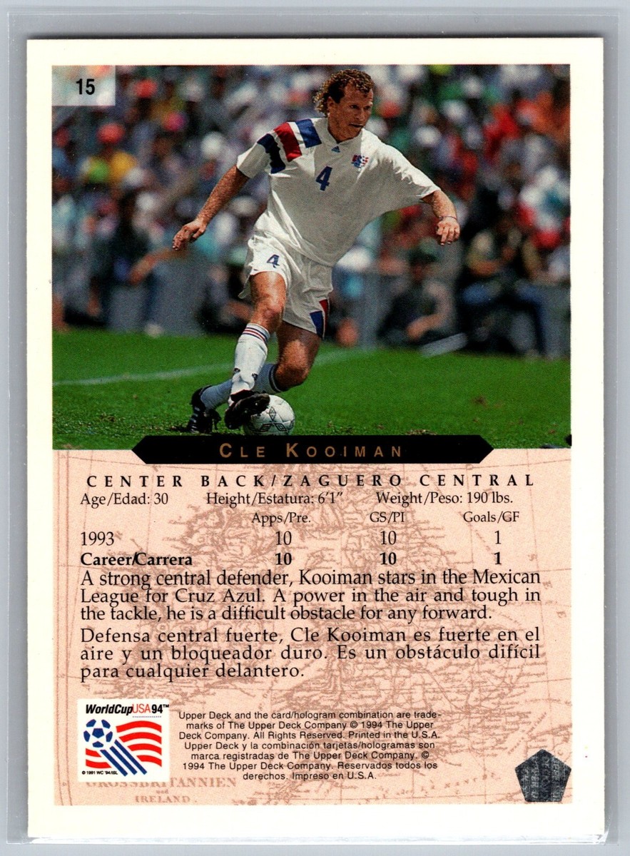 1994 Upper Deck World Cup USA 94 Cle Kooiman #15 Soccer Card | eBay