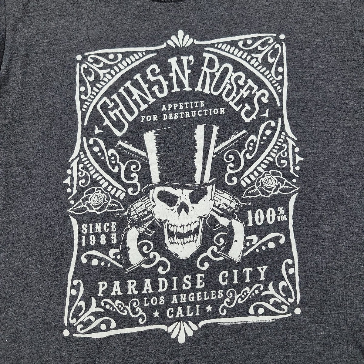 Guns N Roses Shirt Men's Large Gray Paradise City Graphic Tee