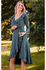 Matilda Jane reunion teal wrap ruffle tie waist dress size medium