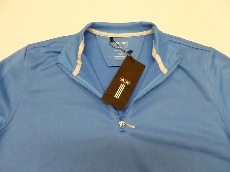 Chaqueta Pullover Para Hombre Adidas 3 Rayas ClimaLite 1/2 Cremallera Capas, Pequeña Foto 3 de 4