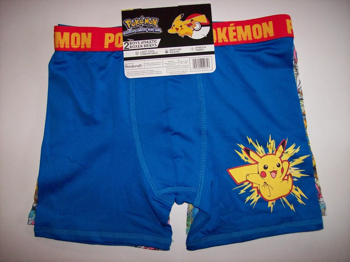 Pokemon Underwear Underpants Boys 2 Athletic Boxer Briefs Select 4 6 8 10  NWT