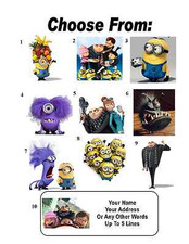 30 Despicable Me Minions Gru Lucy Girls Kyle Personalized Address Labels