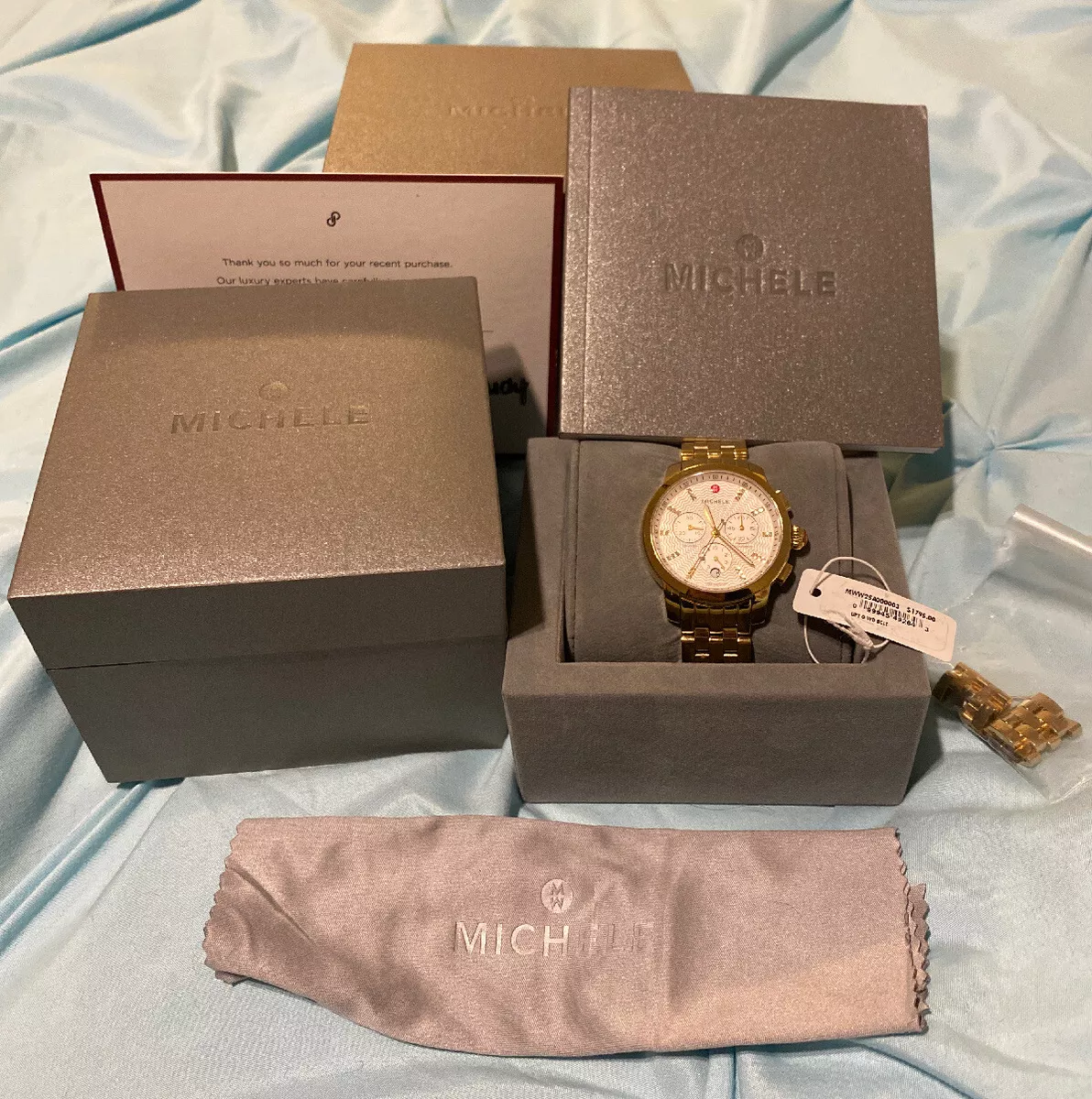Michele uptown watch best sale gold