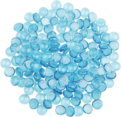 Sky Blue Flat Marble Decorative Beads Glass Gems for Home Decoration Vase Filler